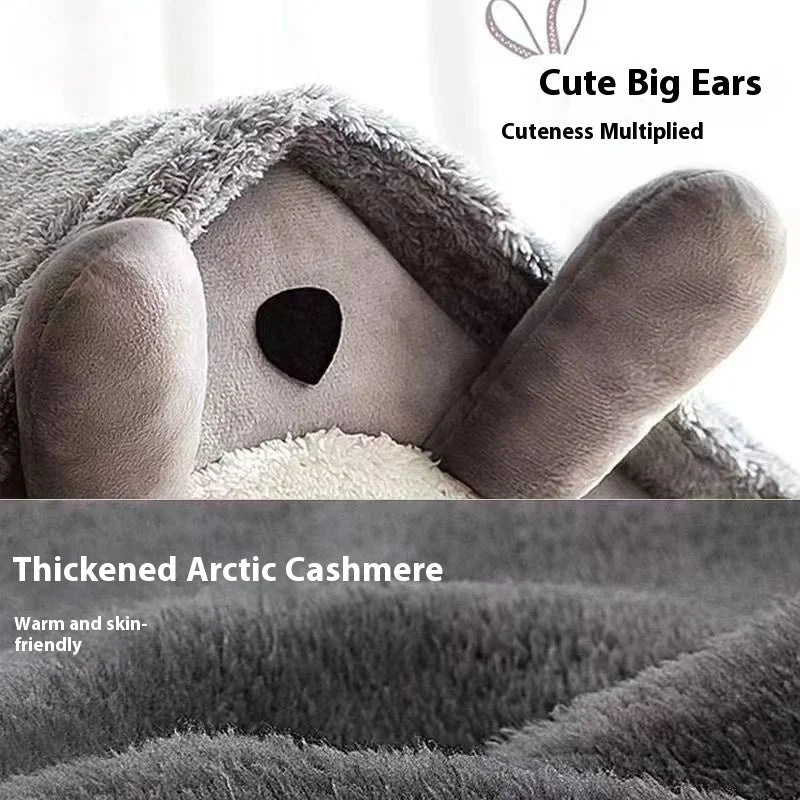 Removable inner cushion lifted out of the covered pet bed