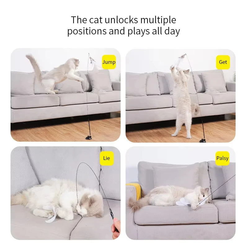 Featherchase cat wand rod flexing during play