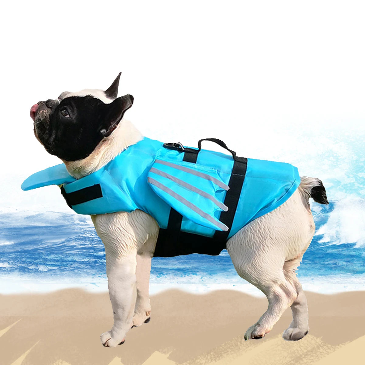 Tideline dog life jacket shown in all three colours
