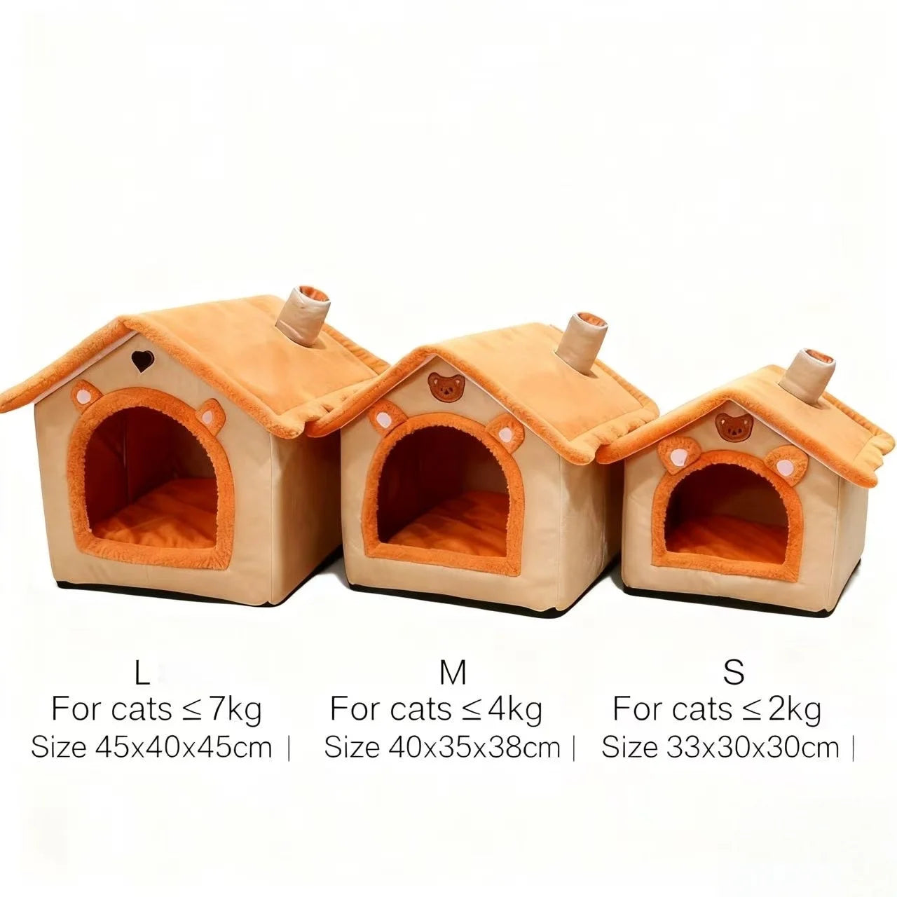 Covered pet house bed packed flat for storage
