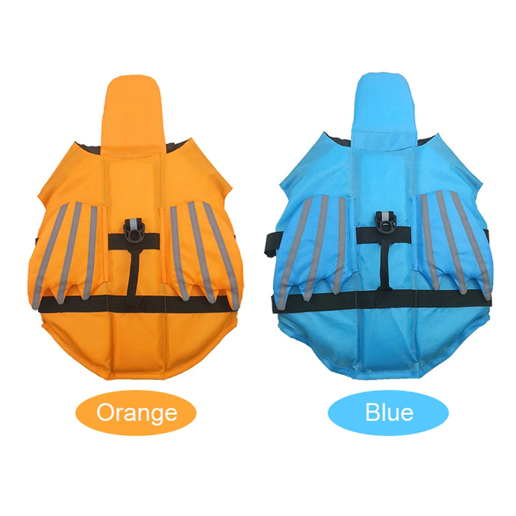 Dog life jacket buoyancy panels seen from underneath