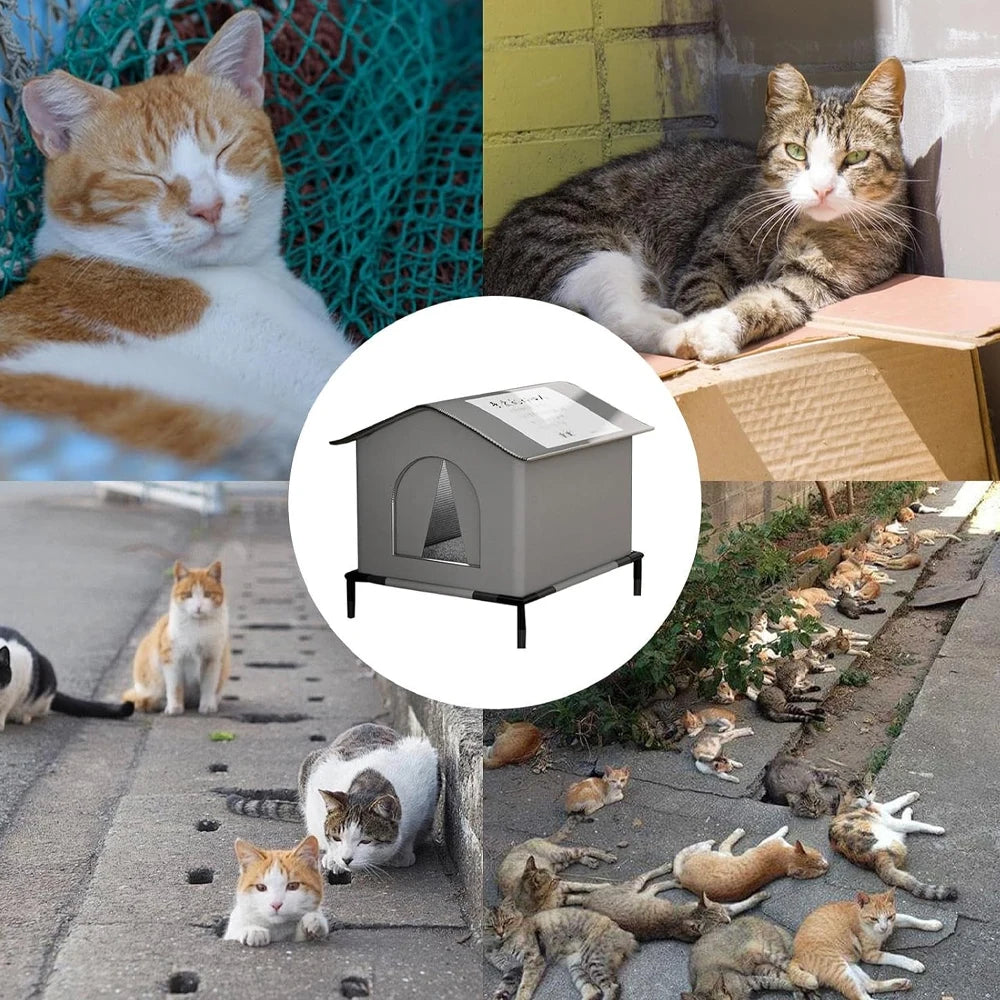 Haven outdoor cat house folded flat for storage